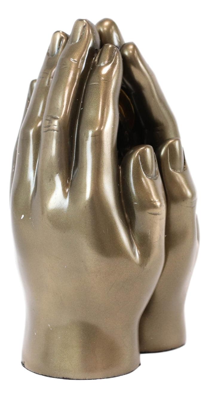Ebros Gift Sacred Hearts Prayer Hands Diptych Jesus And Mary Figurine 6.75 Inch Statue