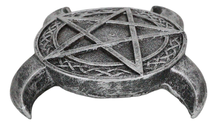 Ebros Gift Sacred Moon Triple Goddess Pentagram With Celtic Knotwork Incense Stick Holder