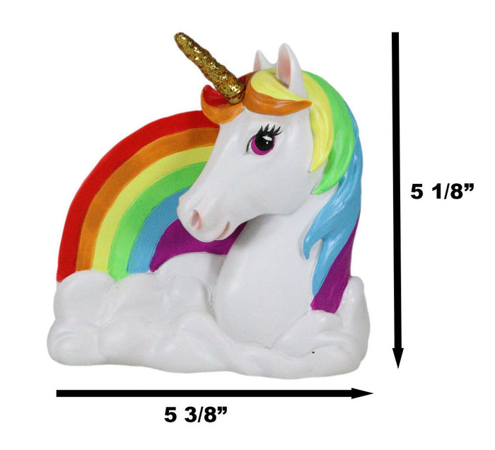 Ebros Gift Sacred Pride Golden Horn Rainbow Unicorn On Clouds Paper Napkin Holder Figurine