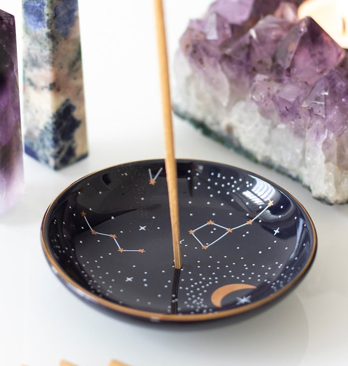 ebros gift Sacred Symbol Astrology Constellation Moon And Stars Incense Holder Trinket Dish