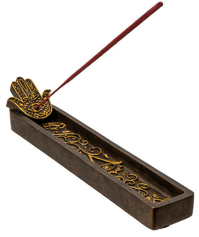 ebros gift Sacred Symbol Hand of God Hamsa Palm Eye Of Providence Incense Burner Figurine