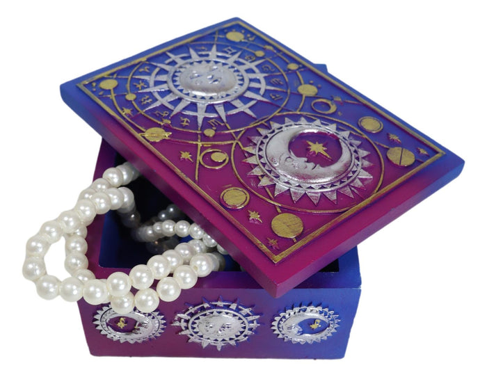 Ebros Gift Sacred Symbols Celestial Astrology Sun And Moon Tarot Cards Decorative Box