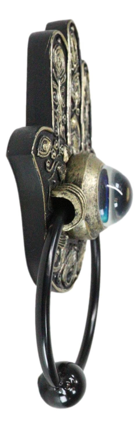 Ebros Gift Sacred Symbols Hand Of God Hamsa Palm Glass Evil Eye Decorative Door Knocker