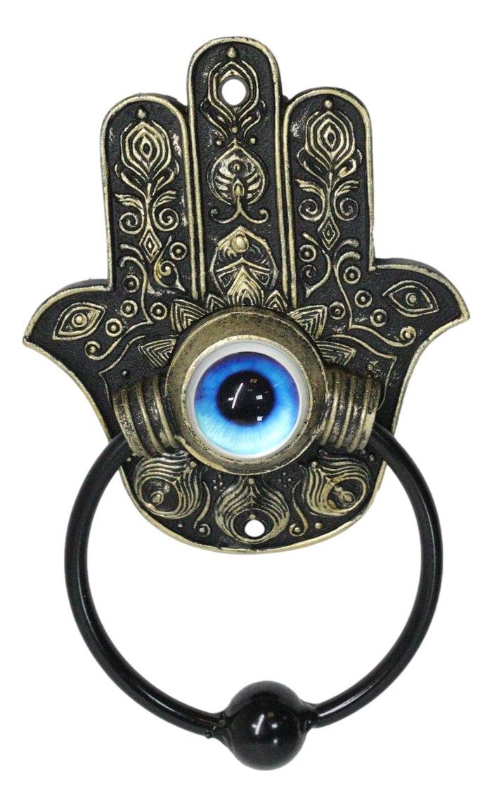 ebros gift Sacred Symbols Hand of God Hamsa Palm Glass Evil Eye Decorative Door Knocker