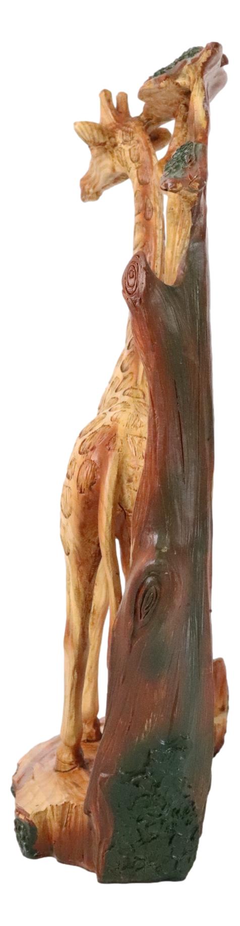 Ebros Gift Safari Savannah Giraffe Family In Scenic Forest Faux Wooden Cutout Figurine