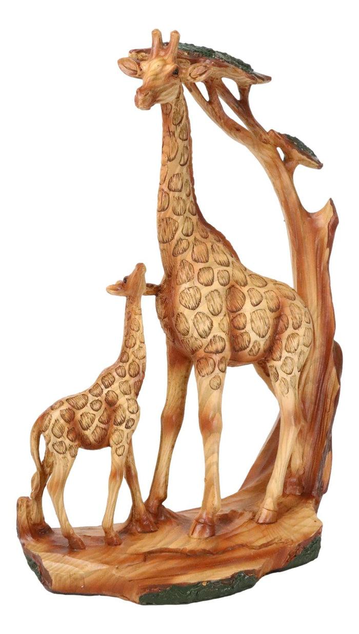 ebros gift Safari Savannah Giraffe Family In Scenic Forest Faux Wooden Cutout Figurine
