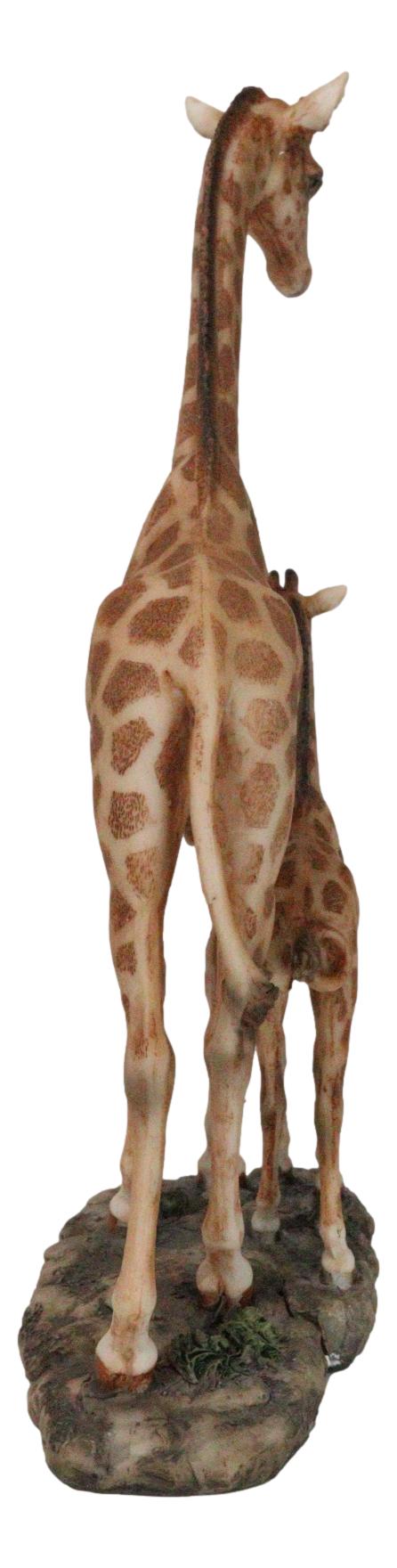 Ebros Gift Safari Savannah Masai Giraffe Mother And Calf Strolling On Grasslands Figurine