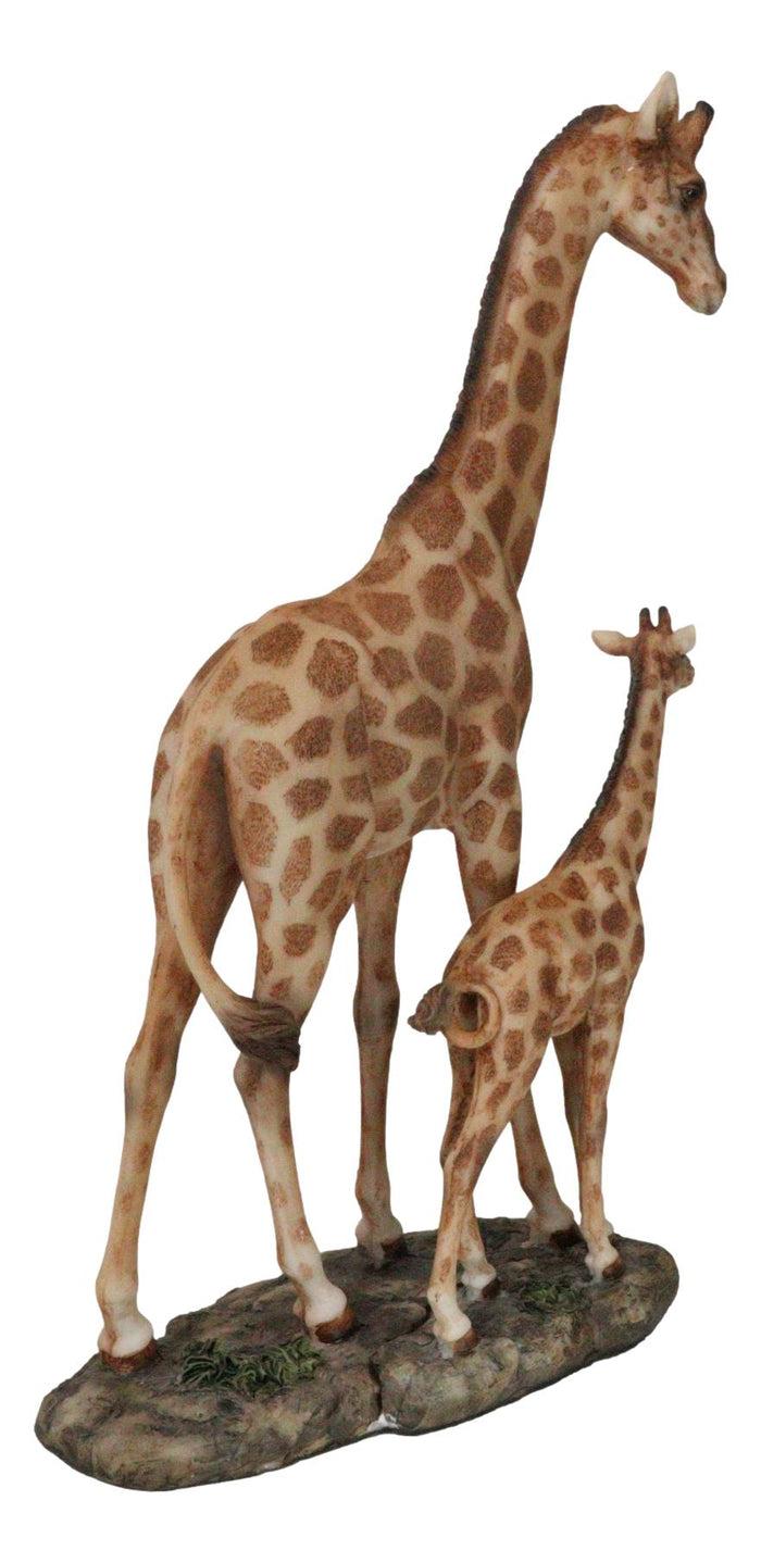 Ebros Gift Safari Savannah Masai Giraffe Mother And Calf Strolling On Grasslands Figurine