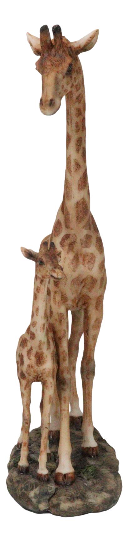 Ebros Gift Safari Savannah Masai Giraffe Mother And Calf Strolling On Grasslands Figurine