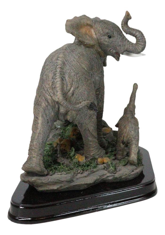 Ebros Gift Safari Trio Marching Elephants Father And 2 Calves On Forest Floor Figurine