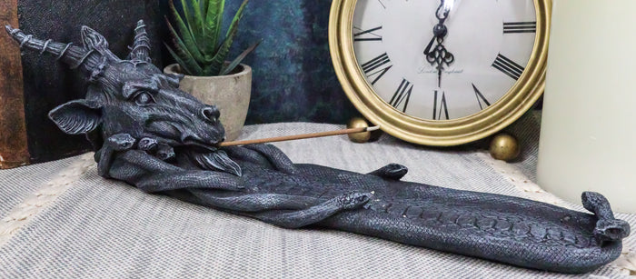 ebros gift Samael Lilith Sabbatic Goat Baphomet Pentagram Sigil Incense Burner Figurine