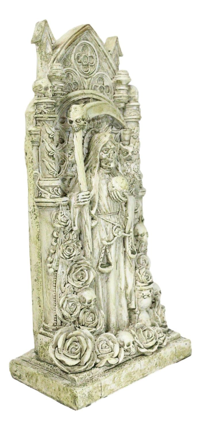 Ebros Gift Santa Muerte Holy Death Bone Mother Standing By Skulls Roses Graveyard Statue