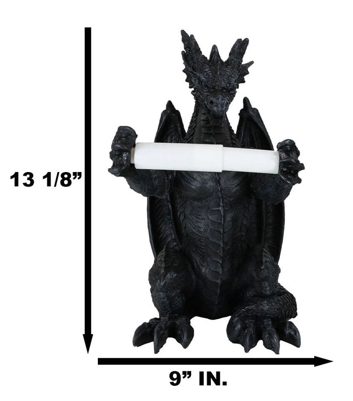 Ebros Gift Saurian Servant Gothic Serpentine Dragon Floor Standing Toilet Paper Holder 13"H