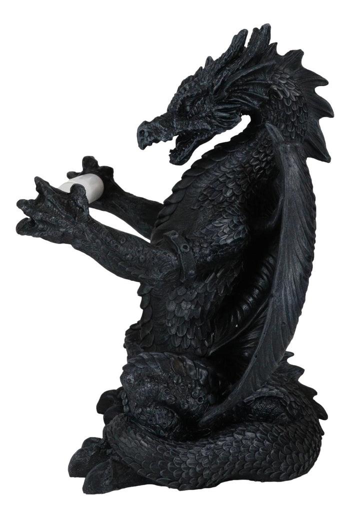 Ebros Gift Saurian Servant Gothic Serpentine Dragon Floor Standing Toilet Paper Holder 13"H