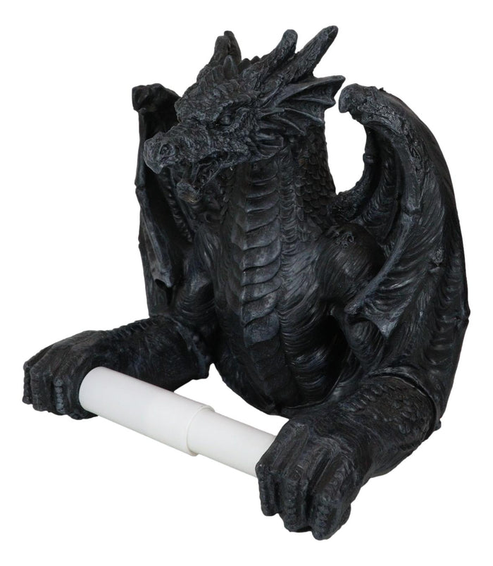 Ebros Gift Saurian Servant Mythical Gothic Serpentine Dragon Toilet Paper Holder 9"H
