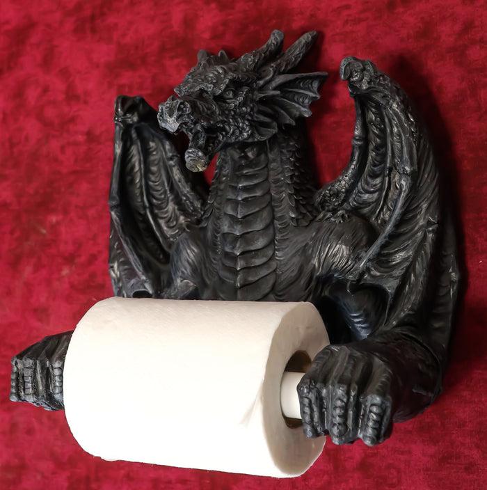 ebros gift Saurian Servant Mythical Gothic Serpentine Dragon Toilet Paper Holder 9"H