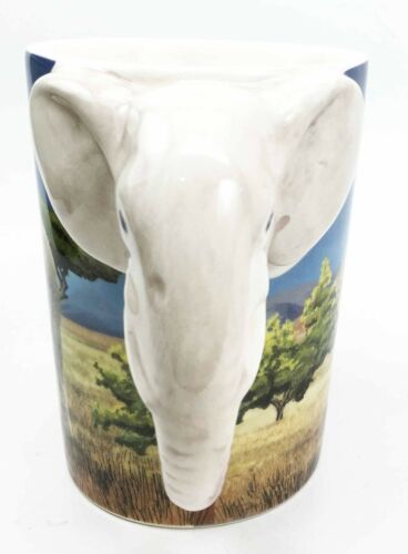 Ebros Gift Savanna Habitat Tusked Elephant Gajah 12oz Ceramic Mug Coffee Cup Home & Kitchen