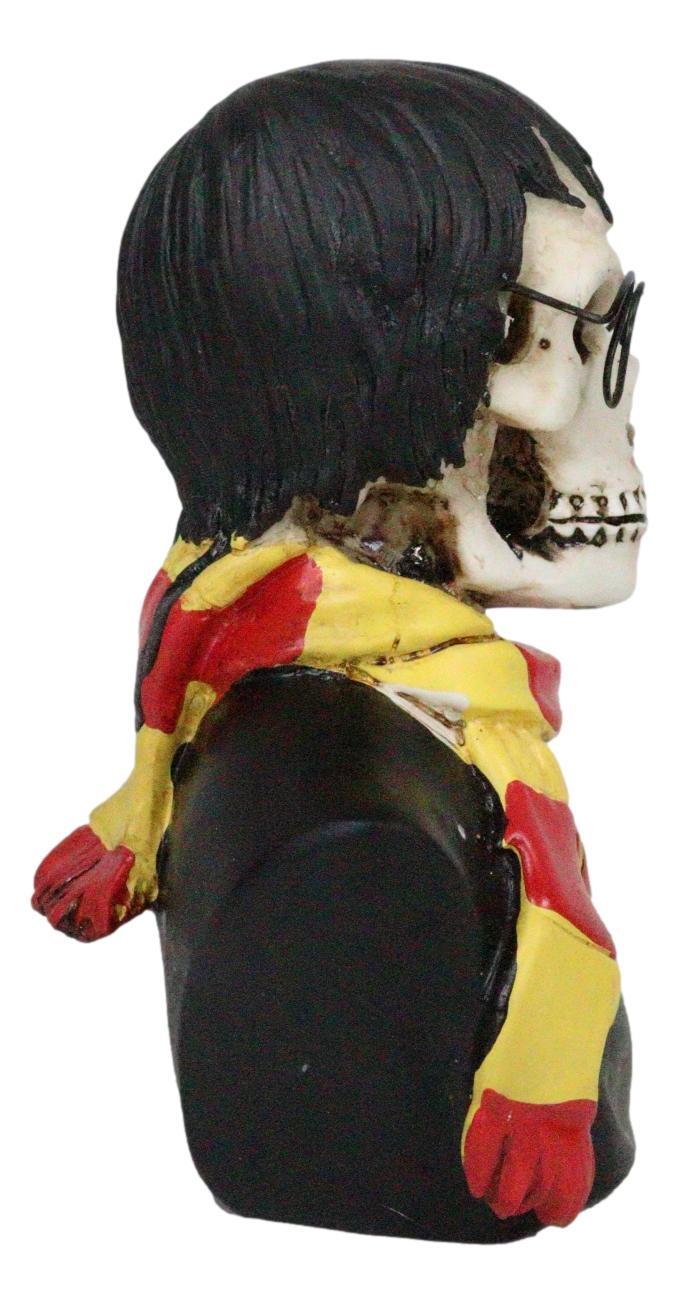 Ebros Gift Scary Potter Sorcerer Gryffindor Skeleton With Scarf And Glasses Mini Figurine