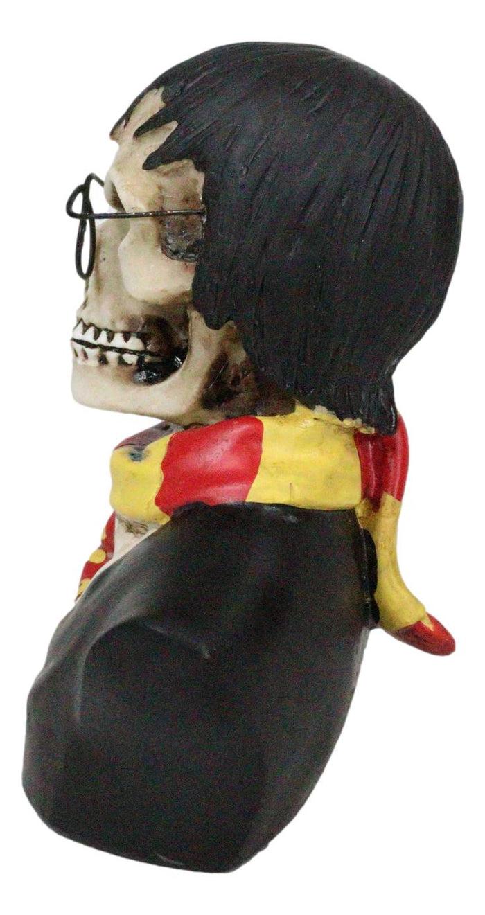Ebros Gift Scary Potter Sorcerer Gryffindor Skeleton With Scarf And Glasses Mini Figurine