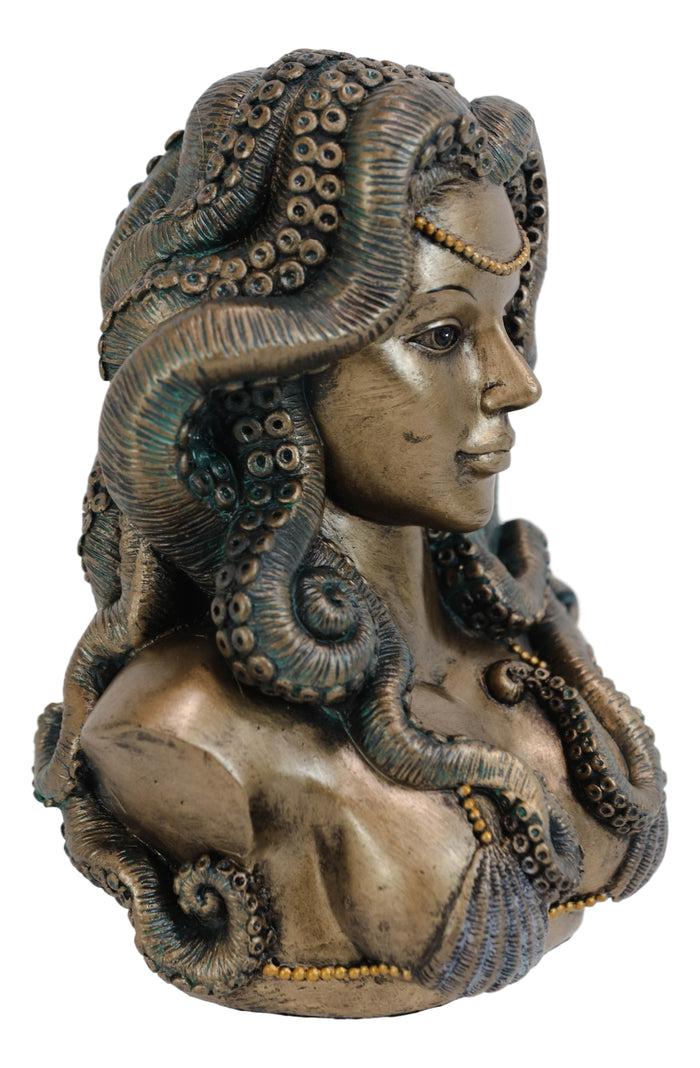 Ebros Gift Sea Witch Goddess Cecaelia Kraken Octopus Tentacles Haired Woman Bust Statue