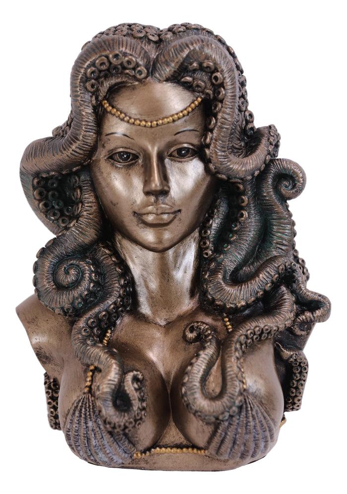 Ebros Gift Sea Witch Goddess Cecaelia Kraken Octopus Tentacles Haired Woman Bust Statue