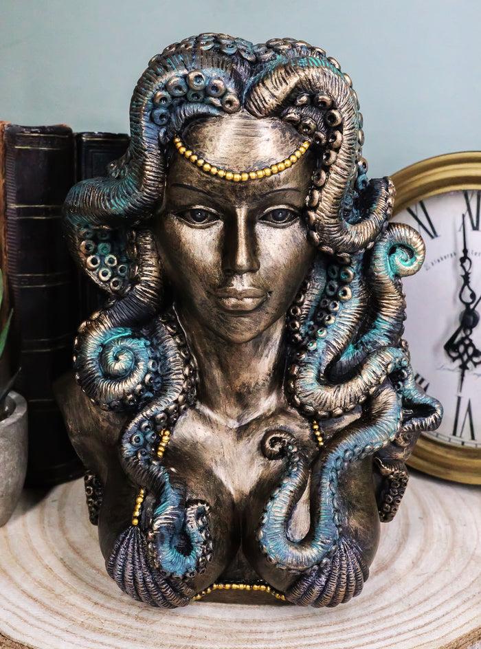 ebros gift Sea Witch Goddess Cecaelia Kraken Octopus Tentacles Haired Woman Bust Statue