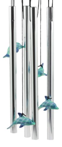 Ebros Gift Sea World Three Dolphins Launching Above Water Wind Chime Marine Life Nautical
