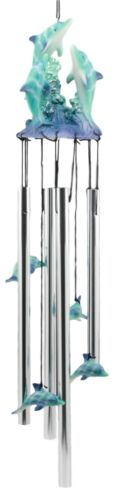 Ebros Gift Sea World Three Dolphins Launching Above Water Wind Chime Marine Life Nautical