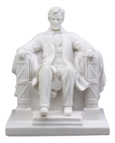 Ebros Gift Seated Abraham Lincoln Figurine 5" Tall Lincoln Memorial Washington Sculpture