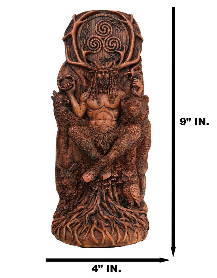 Ebros Gift Seated Celtic Horned God Cernunnos Cobra Bear Wolf Owl Tree Of Life Sculpture