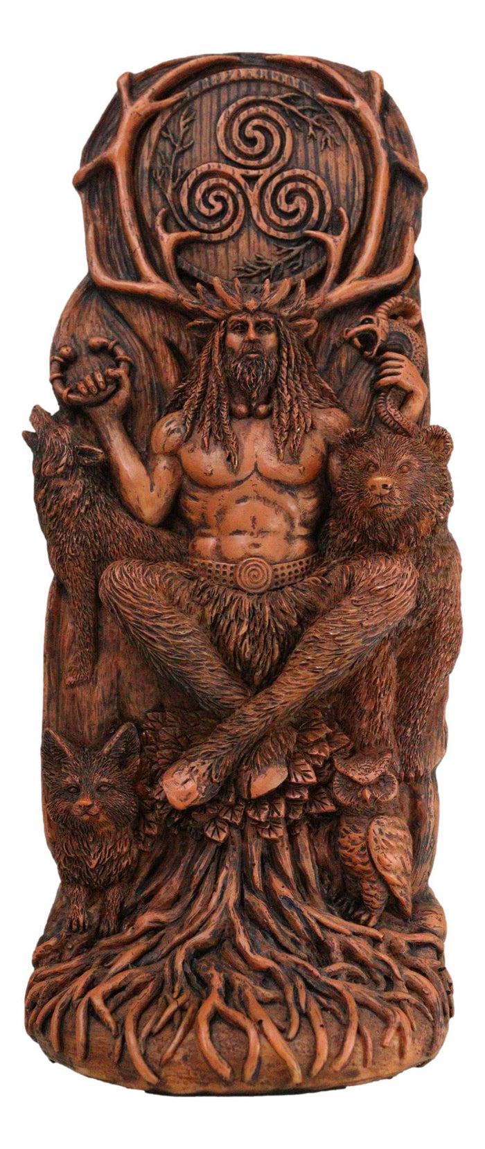 ebros gift Seated Celtic Horned God Cernunnos Cobra Bear Wolf Owl Tree of Life Sculpture