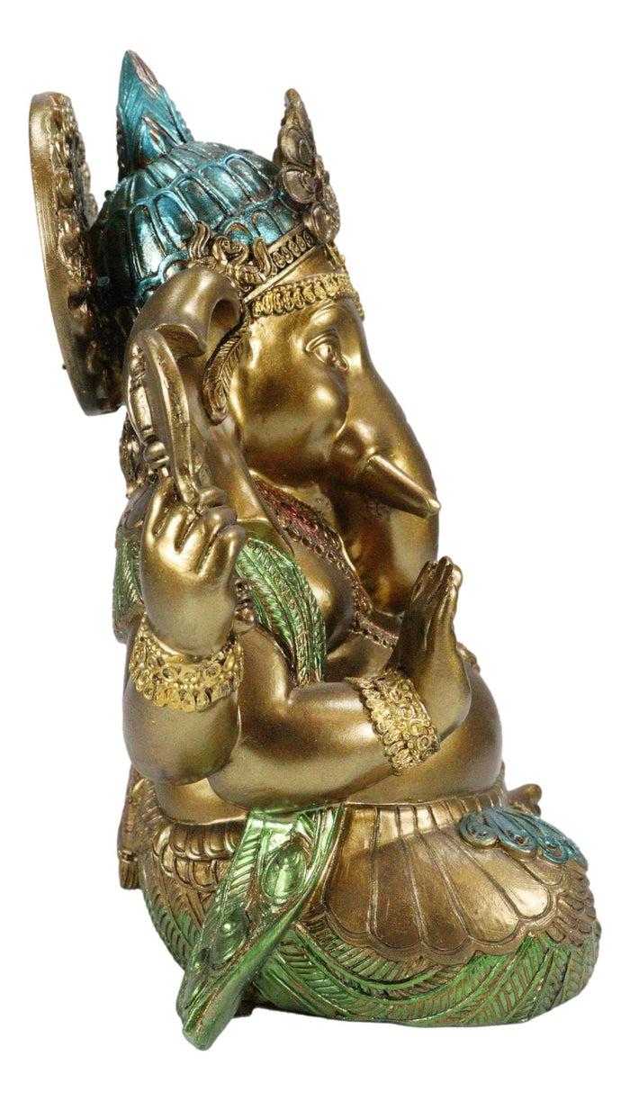Ebros Gift Seated Hindu God Ganesha Ganapati Holding Trident Axe And Modaka Bowl Figurine