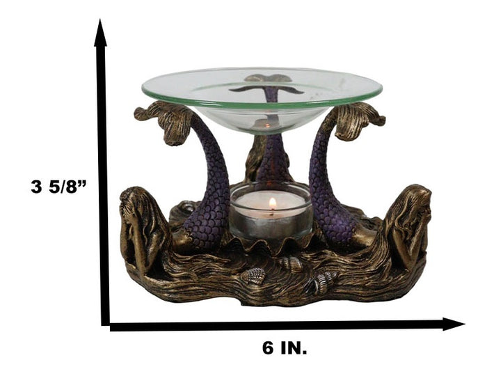 Ebros Gift See Hear Speak No Evil 3 Sirens Mermaids Of The Cove Candle Heat Oil Warmer