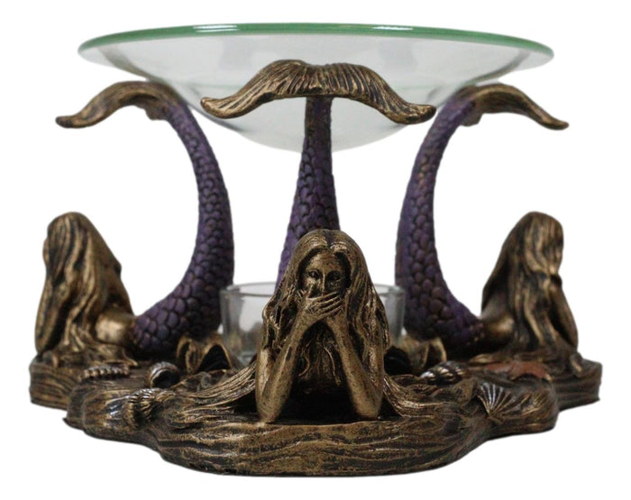 ebros gift See Hear Speak No Evil 3 Sirens Mermaids Of The Cove Candle Heat Oil Warmer