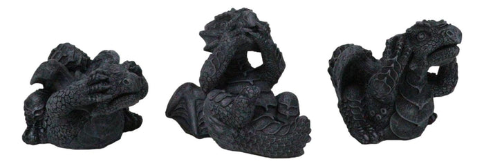 Ebros Gift See Hear Speak No Evil Gargoyle Dragons Collectible Figurines Miniature Set Of 3
