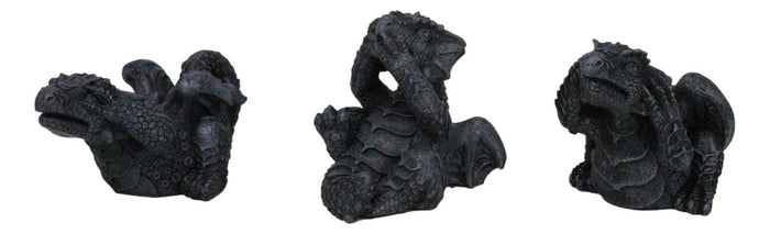 Ebros Gift See Hear Speak No Evil Gargoyle Dragons Collectible Figurines Miniature Set Of 3