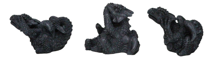 Ebros Gift See Hear Speak No Evil Gargoyle Dragons Collectible Figurines Miniature Set Of 3