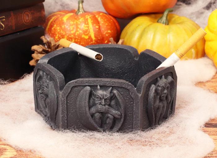 ebros gift See Hear Speak No Evil Gargoyles Hexagon Ashtray With Celtic Knotwork Figurine