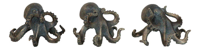 Ebros Gift See Hear Speak No Evil Nautical Marine Sea Octopus Tentacles Figurines Set Of 3