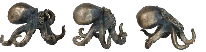 Ebros Gift See Hear Speak No Evil Nautical Marine Sea Octopus Tentacles Figurines Set Of 3
