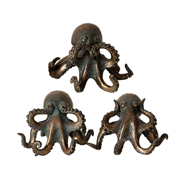 ebros gift See Hear Speak No Evil Nautical Marine Sea Octopus Tentacles Figurines Set Of 3
