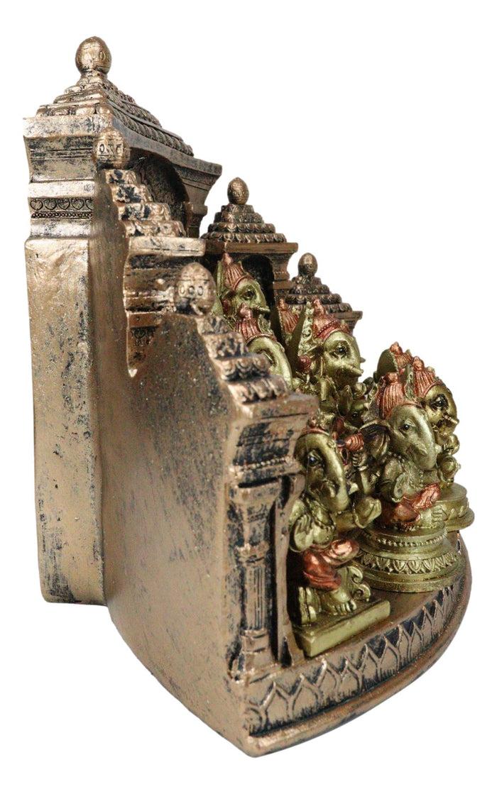 Ebros Gift Set Of 12 Hindu God Ganesha Mini Figurines With Temple Shrine LED Display Stand