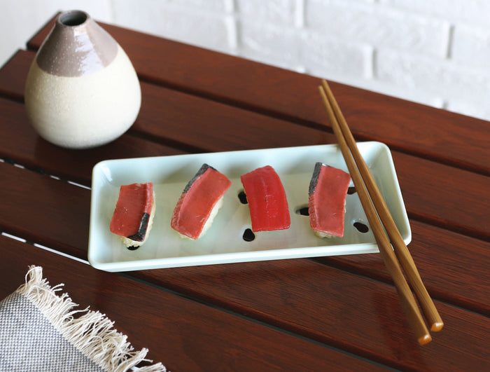 Ebros Gift Set Of 12 Japanese Raw Sushi Preparation Storage Green Neta Zara Melamine Plates