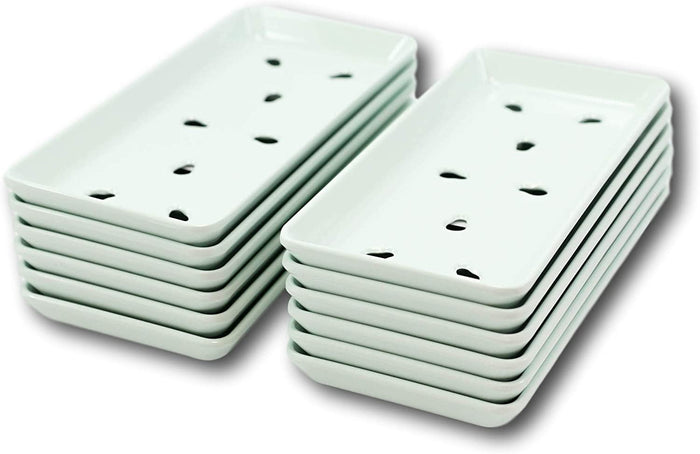 ebros gift Set of 12 Japanese Raw Sushi Preparation Storage Green Neta Zara Melamine Plates