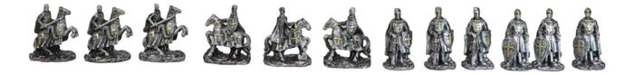 Ebros Gift Set Of 12 Medieval Crusader Knights With Swords Shields Horses Mini Figurines