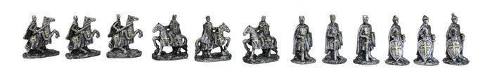 Ebros Gift Set Of 12 Medieval Crusader Knights With Swords Shields Horses Mini Figurines