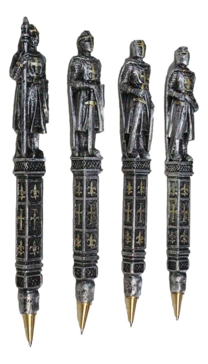 Ebros Gift Set Of 12 Medieval Crusader Templar Knights Of The Cross Le Fleur Writing Pens