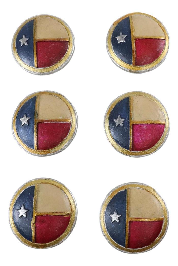 Ebros Gift Set Of 18 Patriotic Western Rustic Texas Lone Star Flag Cabinet Door Pull Knobs