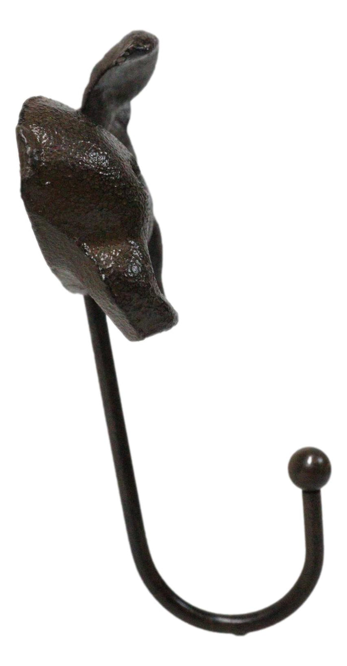 Ebros Gift Set Of 2 Cast Iron Rustic Country Flying Angel Pig Wall Hooks Coat Towel Hanger