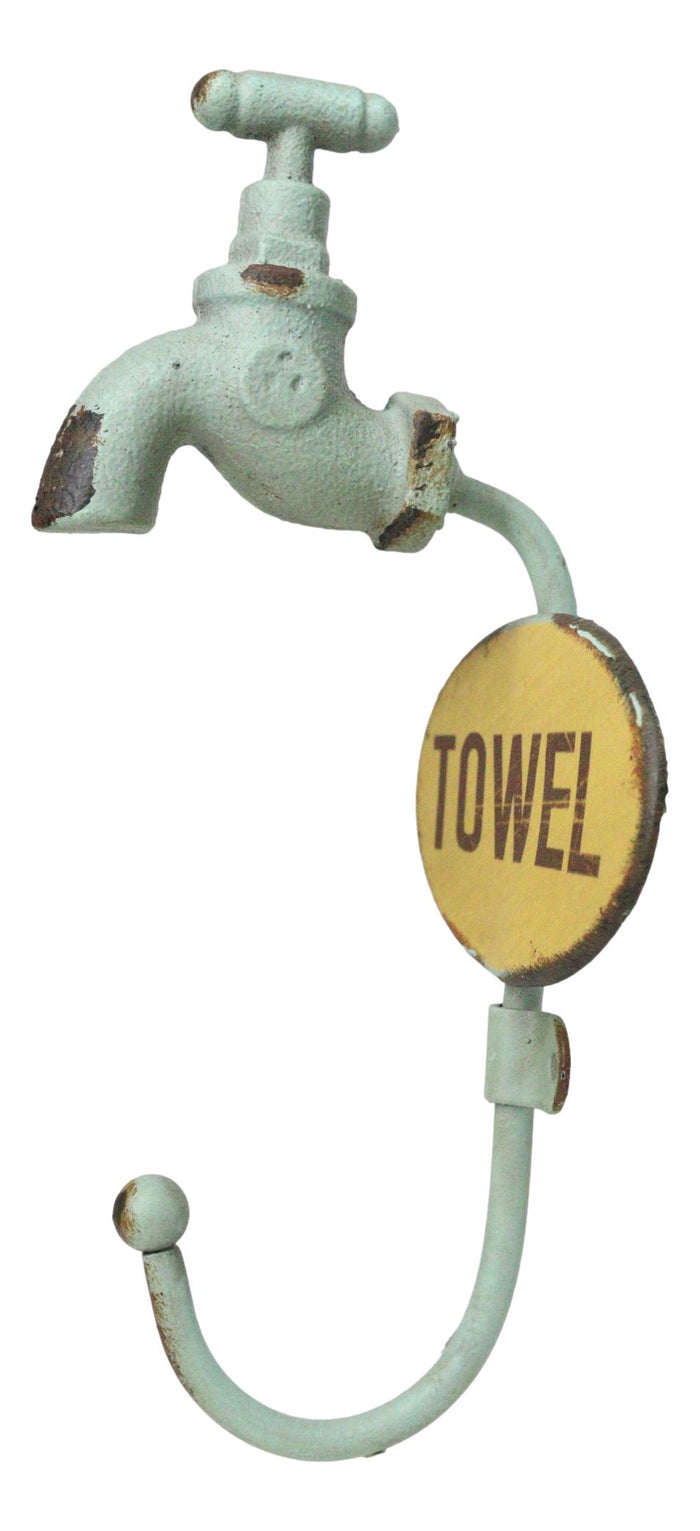 Ebros Gift Set Of 2 Cast Iron Vintage Old Fashioned Spigot Faucet Towel Coat Wall Hooks